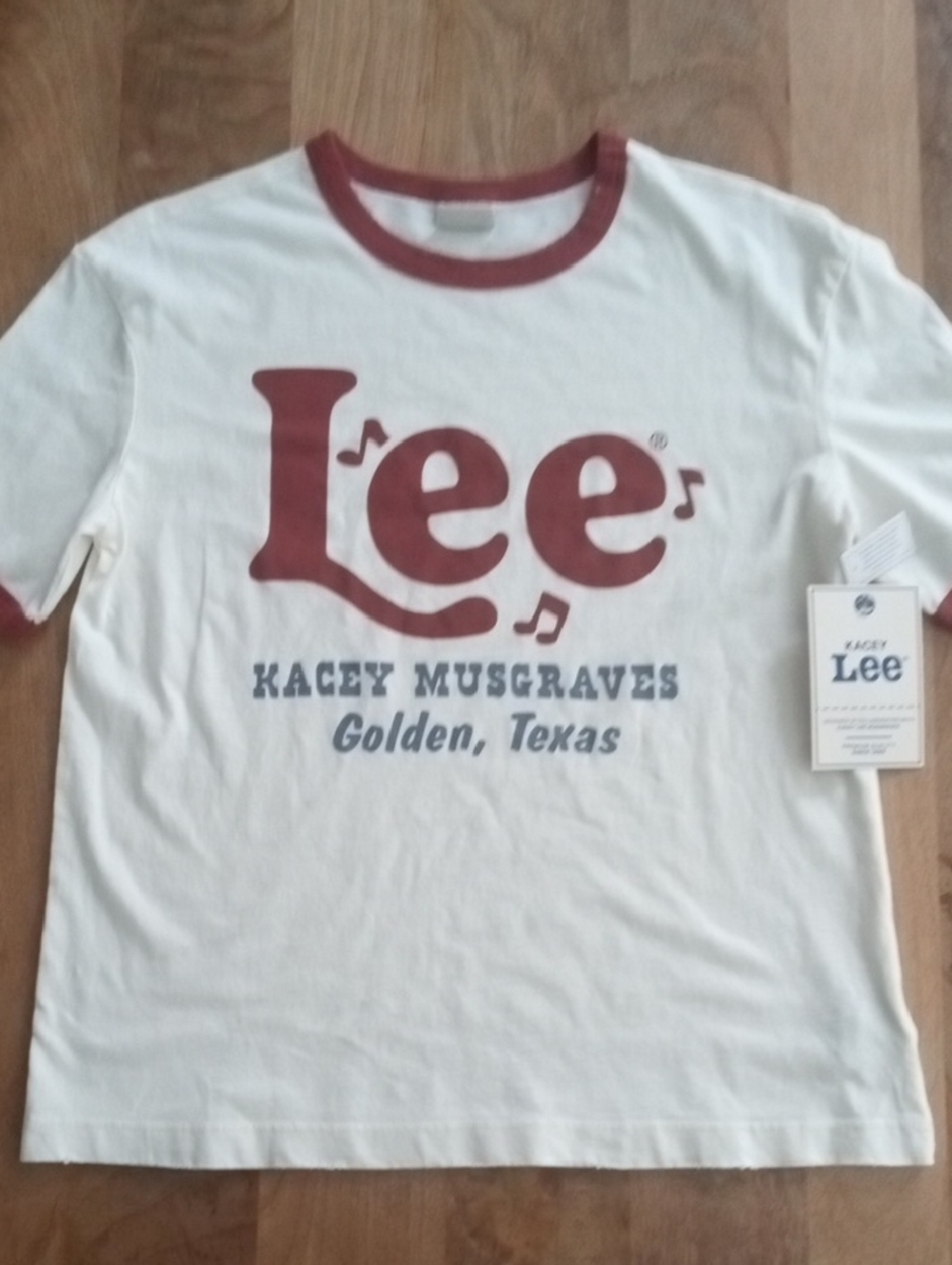 Kacey Lee Musgraves White & Maroon Ringer Tee